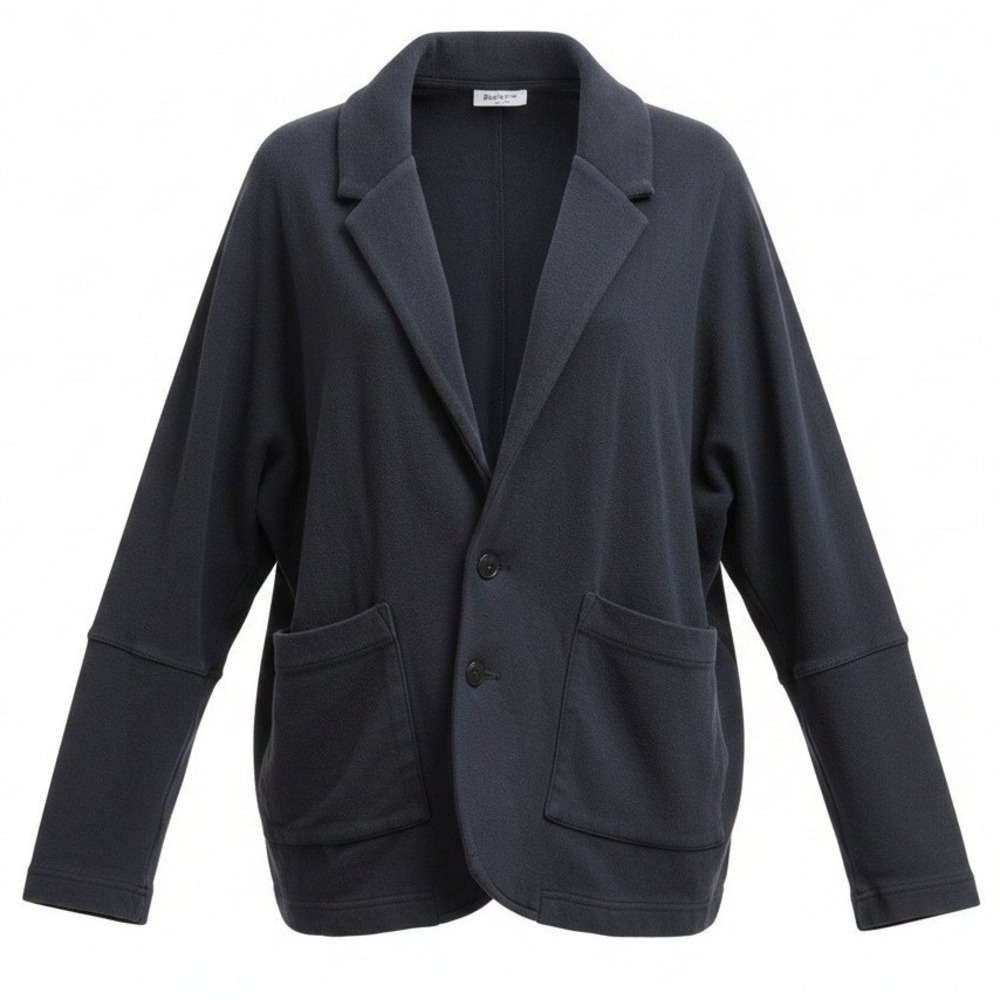 Pact Knit Blazer Women L Large Gray Organic Cotton Relaxed Soft Pocket Cardigan
